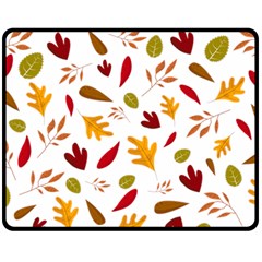 Leaves Fall Autum Colors Season Fleece Blanket (medium)  by Amaryn4rt