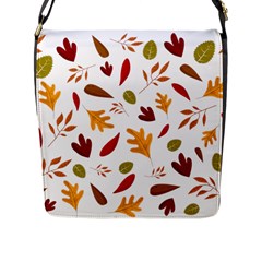 Leaves Fall Autum Colors Season Flap Closure Messenger Bag (l) by Amaryn4rt