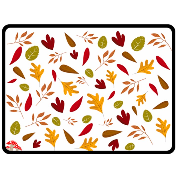 Leaves Fall Autum Colors Season Double Sided Fleece Blanket (Large) 