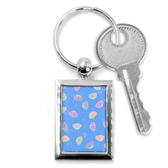 Seashell Clam Pattern Art Design Key Chain (rectangle) by Amaryn4rt