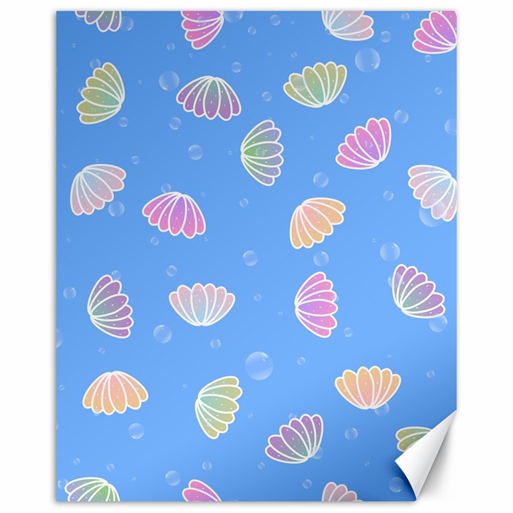 Seashell Clam Pattern Art Design Canvas 16  x 20 