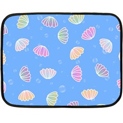 Seashell Clam Pattern Art Design Fleece Blanket (mini) by Amaryn4rt