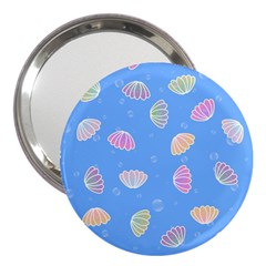 Seashell Clam Pattern Art Design 3  Handbag Mirrors by Amaryn4rt