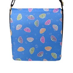 Seashell Clam Pattern Art Design Flap Closure Messenger Bag (l) by Amaryn4rt