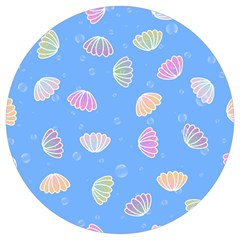 Seashell Clam Pattern Art Design Round Trivet by Amaryn4rt