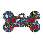 Sea Animals Pattern Wallpaper Fish Dog Tag Bone (Two Sides) Front