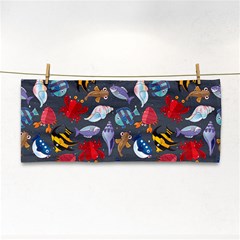 Sea Animals Pattern Wallpaper Fish Hand Towel by Amaryn4rt