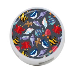 Sea Animals Pattern Wallpaper Fish 4-port Usb Hub (one Side) by Amaryn4rt