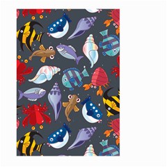 Sea Animals Pattern Wallpaper Fish Large Garden Flag (two Sides) by Amaryn4rt