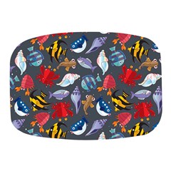 Sea Animals Pattern Wallpaper Fish Mini Square Pill Box by Amaryn4rt