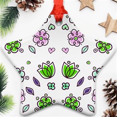 Floral Art Design Pattern Drawing Ornament (Star)