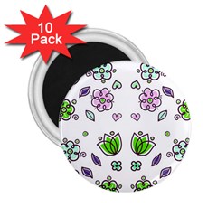 Floral Art Design Pattern Drawing 2.25  Magnets (10 pack) 