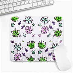 Floral Art Design Pattern Drawing Large Mousepads