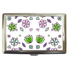 Floral Art Design Pattern Drawing Cigarette Money Case