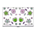 Floral Art Design Pattern Drawing Business Card Holder Front