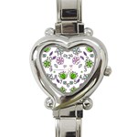 Floral Art Design Pattern Drawing Heart Italian Charm Watch Front