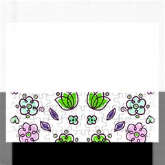 Floral Art Design Pattern Drawing Rectangular Jigsaw Puzzl