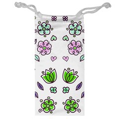 Floral Art Design Pattern Drawing Jewelry Bag