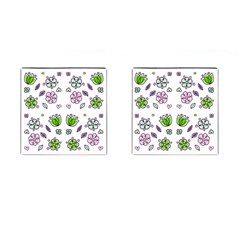 Floral Art Design Pattern Drawing Cufflinks (Square)