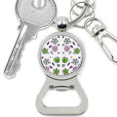 Floral Art Design Pattern Drawing Bottle Opener Key Chain