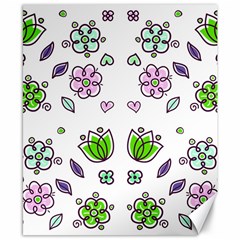 Floral Art Design Pattern Drawing Canvas 8  x 10 