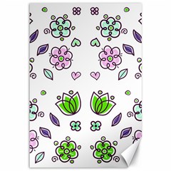 Floral Art Design Pattern Drawing Canvas 12  x 18 