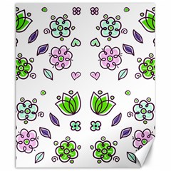 Floral Art Design Pattern Drawing Canvas 20  x 24 