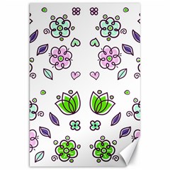 Floral Art Design Pattern Drawing Canvas 20  x 30 