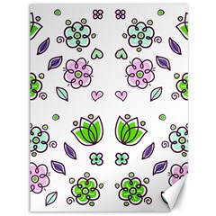 Floral Art Design Pattern Drawing Canvas 36  x 48 