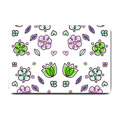 Floral Art Design Pattern Drawing Small Doormat 