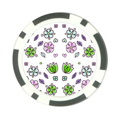 Floral Art Design Pattern Drawing Poker Chip Card Guard