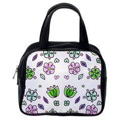 Floral Art Design Pattern Drawing Classic Handbag (One Side)