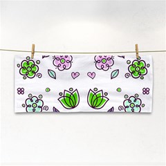 Floral Art Design Pattern Drawing Hand Towel