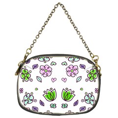 Floral Art Design Pattern Drawing Chain Purse (Two Sides)