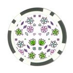 Floral Art Design Pattern Drawing Poker Chip Card Guard (10 pack) Front