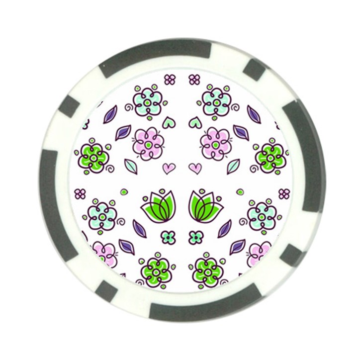 Floral Art Design Pattern Drawing Poker Chip Card Guard (10 pack)