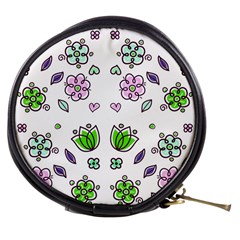 Floral Art Design Pattern Drawing Mini Makeup Bag