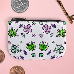 Floral Art Design Pattern Drawing Mini Coin Purse