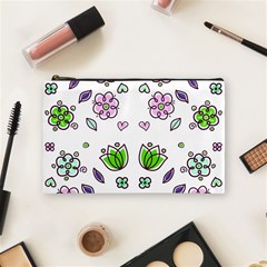 Floral Art Design Pattern Drawing Cosmetic Bag (Medium)