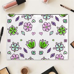 Floral Art Design Pattern Drawing Cosmetic Bag (XL)