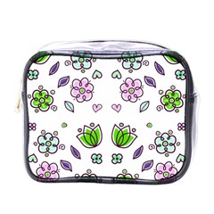 Floral Art Design Pattern Drawing Mini Toiletries Bag (One Side)