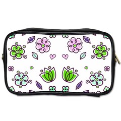 Floral Art Design Pattern Drawing Toiletries Bag (One Side)