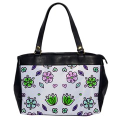 Floral Art Design Pattern Drawing Oversize Office Handbag