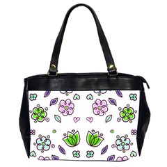 Floral Art Design Pattern Drawing Oversize Office Handbag (2 Sides)