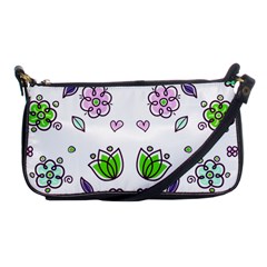 Floral Art Design Pattern Drawing Shoulder Clutch Bag