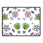 Floral Art Design Pattern Drawing Fleece Blanket (Small) 50 x40  Blanket Front