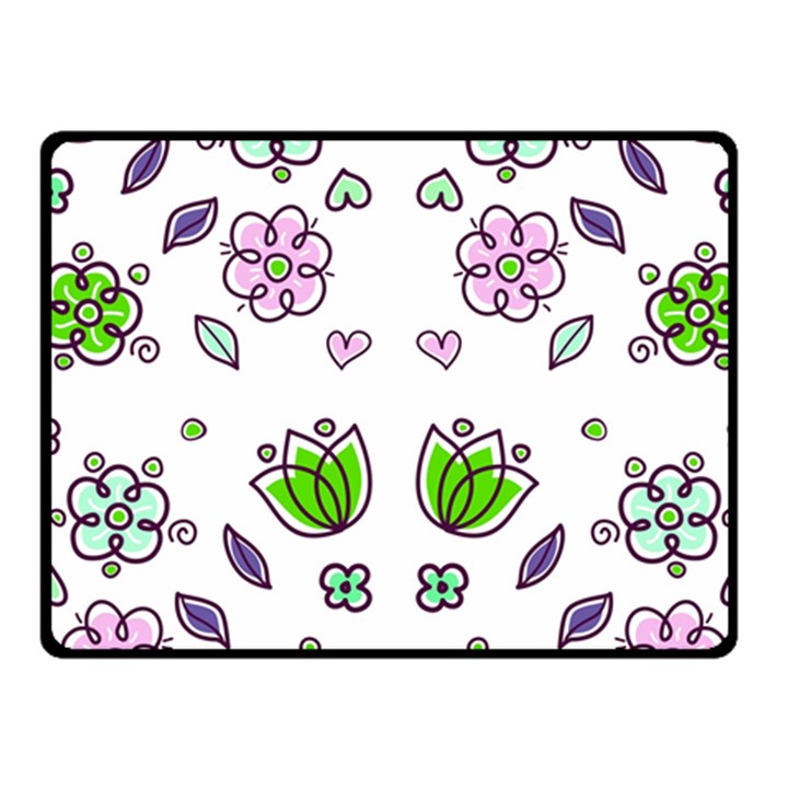 Floral Art Design Pattern Drawing Fleece Blanket (Small)