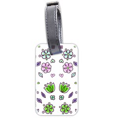 Floral Art Design Pattern Drawing Luggage Tag (two sides)