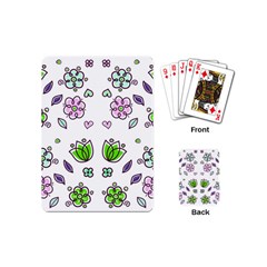 Floral Art Design Pattern Drawing Playing Cards Single Design (Mini)