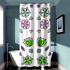 Floral Art Design Pattern Drawing Shower Curtain 36  x 72  (Stall) 